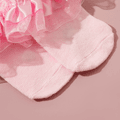 meias de cor sólida com acabamento em renda para bebê / criança Rosa Claro image 3