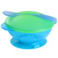 All-In-One Suction Cup Bowl Children Anti-Fall Bowl Baby Silicone Dishes Dining Plate Bowl Tableware Spoon Food Dinnerware Light Blue image 1