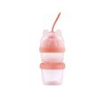 Baby Formula Dispenser Portable 2 Layer Stackable Transparent Storage Container for Milk Powder and Snack Storage Pink image 3