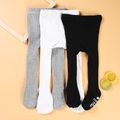 Baby / Toddler Solid Antiskid Tights (Random letters on the bottom of the socks) White image 2