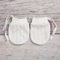 Baby Solid Breathable Cotton Anti-scratch Gloves White