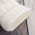 beanie kintted con pompon solido per bebè/bambino Bianco image 3
