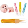 آمنة وسهلة الأنف Booger ومنظف الأذن لحديثي الولادة والرضع شمع الأذن المزدوج ومزيل المخاط زهري image 3