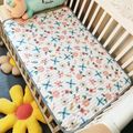 100% Cotton Cartoon Print Portable Diaper Waterproof Foldable Changing Pad Travel Diaper Change Mat Lightweight Changing Pads for Baby White
