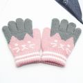 Toddler / Kid Cat Print Cartoon Winter Warm Gloves Pink