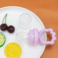 bpa free baby verdura frutta alimentatore cibo ciuccio masticare alimentatore bambino silicone ciuccio gengive da massaggio Viola Chiaro image 2