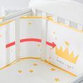 Mesh Breathable Baby Crib Bumpers Liner Crown and Stars Pattern Removable Guard Rail Padded Safety Bed Side Rail Guard Protector Yellow