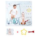 Baby Weekly Monthly Milestone Blanket Giraffe Pattern Newborn Month Picture Blanket with Props White