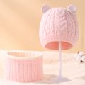 2-pack Baby / Toddler Dual Ear Decor Knitted Beanie & Infinity Scarf Set Pink image 1