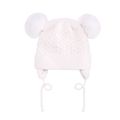 Baby / Toddler Cable Knit Lace Up Beanie Ear Protection Hat White image 4