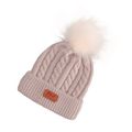 Baby / Toddler Pompon Decor Cable Knit Cuffed Beanie Hat Khaki image 5