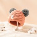 Baby / Toddler Dual Pom Pom Decor Thermal Knit Beanie Champagne image 3