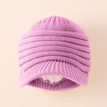 Baby Ruched Design Fleece Lined Cap Purple image 3