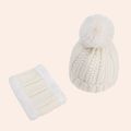 2-pack Baby / Toddler Fleece Lined Knitted Beanie Hat & Infinity Scarf White image 4