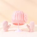 2er-Pack Baby-/Kleinkind-Mütze mit Schleifendekor und Fäustlinge im Set rosa image 4