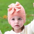 2-pack Baby / Toddler Solid Bow Decor Beanie & Mittens Gloves Set Pink image 2