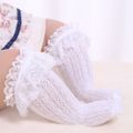 Baby Lace Trim Mesh Over Knee Socks White image 3
