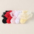 5 Pairs Baby Double Lace Trim Socks Multi-color image 2
