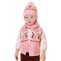 2-pack Baby / Toddler Christmas Knitted Beanie Hat & Scarf Set Pink image 1