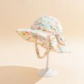 Baby Bow Decor Allover Floral Print Breathable Cotton Visor Hat Multi-color image 1
