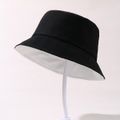 Baby / Toddler Solid Double Sided Bucket Hat Black/White image 2