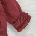 Solid Color Lapel Collar Long-sleeve Pink Baby Jacket Burgundy image 4