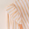 Solid/ Striped/ Butterfly Print Ruffle Pom Poms Long-sleeve Baby Dress Orange