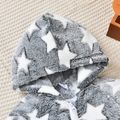 All Over Star Pattern Grey Baby Long-sleeve Hooded Fleece Jumpsuit Grey image 3