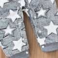 All Over Star Pattern Grey Baby Long-sleeve Hooded Fleece Jumpsuit Grey