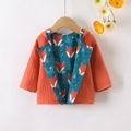 100% Cotton Baby Boy/Girl Solid Crepe Double Breasted Long-sleeve Hooded Jacket Orange