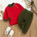 2pcs Baby Boy Red Long-sleeve Top and Trousers Sportswear Set Red