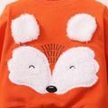 2pcs Baby Boy Cartoon Fox Pattern Orange Long-sleeve Sweatshirt and Trousers Set Orange