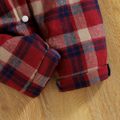 Baby Boy/Girl Colorblock Plaid Faux-two Bow Tie Decor Long-sleeve Snap Jumpsuit Blue