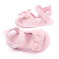 Baby Bowknot Decor Pink Embroidery Sandals Prewalker Shoes Pink