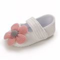 طفل / طفل فتاة جميلة 3D الأحذية الفيلكرو الديكور الأزهار أبيض image 5