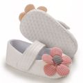طفل / طفل فتاة جميلة 3D الأحذية الفيلكرو الديكور الأزهار أبيض image 2