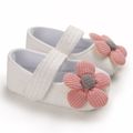 Baby / Toddler Girl Pretty 3D Floral Decor Velcro Shoes White image 1