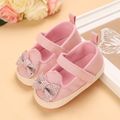 Baby / Toddler Rhinestone Bowknot Slip-on Prewalker Shoes Pink