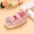 Baby / Toddler Rhinestone Bowknot Slip-on Prewalker Shoes Pink