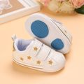 Baby / Toddler White Stars Print Velcro Closure Prewalker Shoes Gold