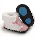 Baby / Toddler Top-stitching Detail Two Tone Winter Warm Fleece-lining Prewalker Shoes Pink