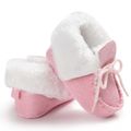 Baby / Toddler Solid Color Lace-up Fleece-lining Prewalker Shoes Pink
