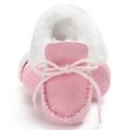 Baby / Toddler Solid Color Lace-up Fleece-lining Prewalker Shoes Pink