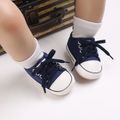 Baby / Toddler Classic Minimalist Deep Blue Lace-up Prewalker Shoes Deep Blue