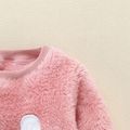 Crocodile or Bear or Bunny Applique Fleece Long-sleeve Baby Jumpsuit Pink