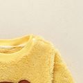 Crocodile or Bear or Bunny Applique Fleece Long-sleeve Baby Jumpsuit Yellow