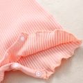 100% Cotton Solid Ribbed Sleeveless Strappy Baby Romper Light Pink image 4
