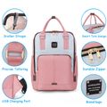 100% Cotton Large Capacity Diaper Bag Backpack Multifunction Maternity Waterproof Diaper Backpack Pink