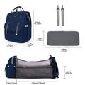 Diaper Bag Backpack with Folding Crib & Sunshade Mosquito Net, Portable Mummy Bag Large Capacity Diaper Bag Blue