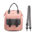 Diaper Bag Backpack Multifunction Waterproof Large Capacity Mom Bag Travel Diaper Backpack with Stroller Straps Pink